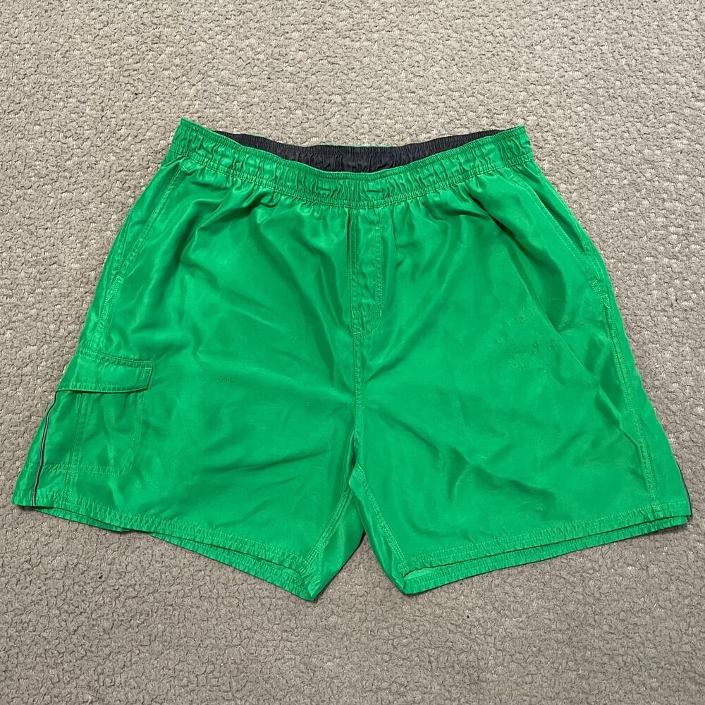 Nike Shorts Mens 2XL Green Elastic Waist Swim Vintage Cargo Trunks